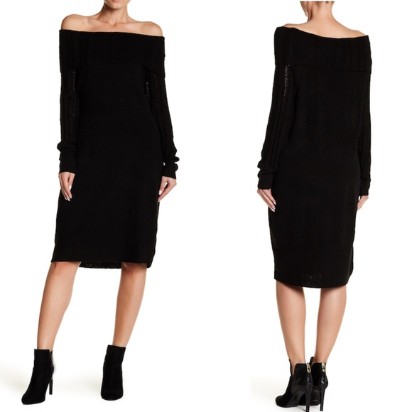 Solutions Dresses & Skirts - Knit Black Oversize Cowl Neck Sweater Dress NWT S